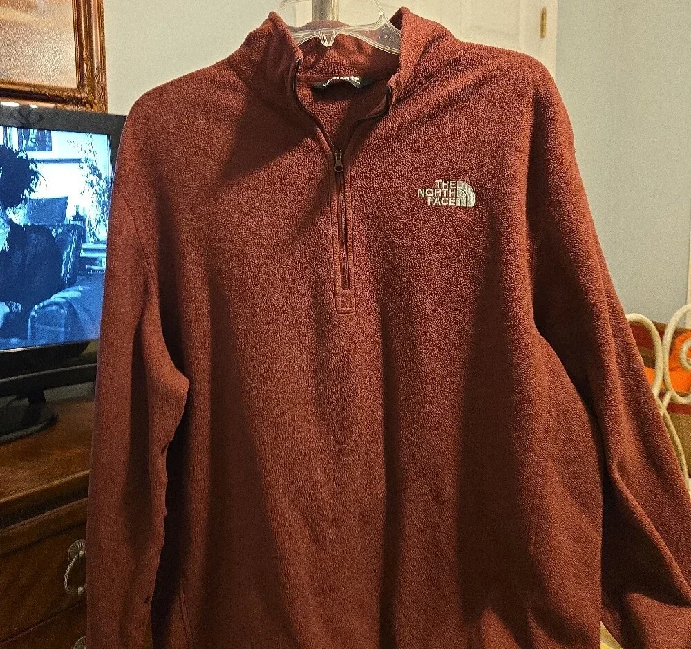 The North Face Men's Zip-Up Fleece Pullover - Rust